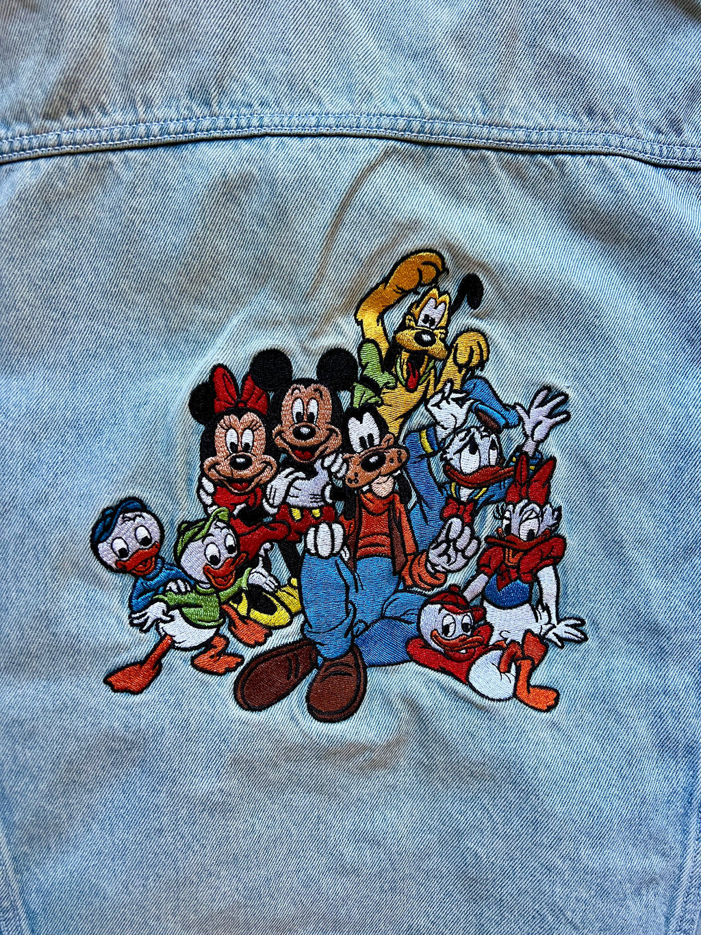 482 -Embroidered Mickey & Friends Disney Store Denim Jacket - M