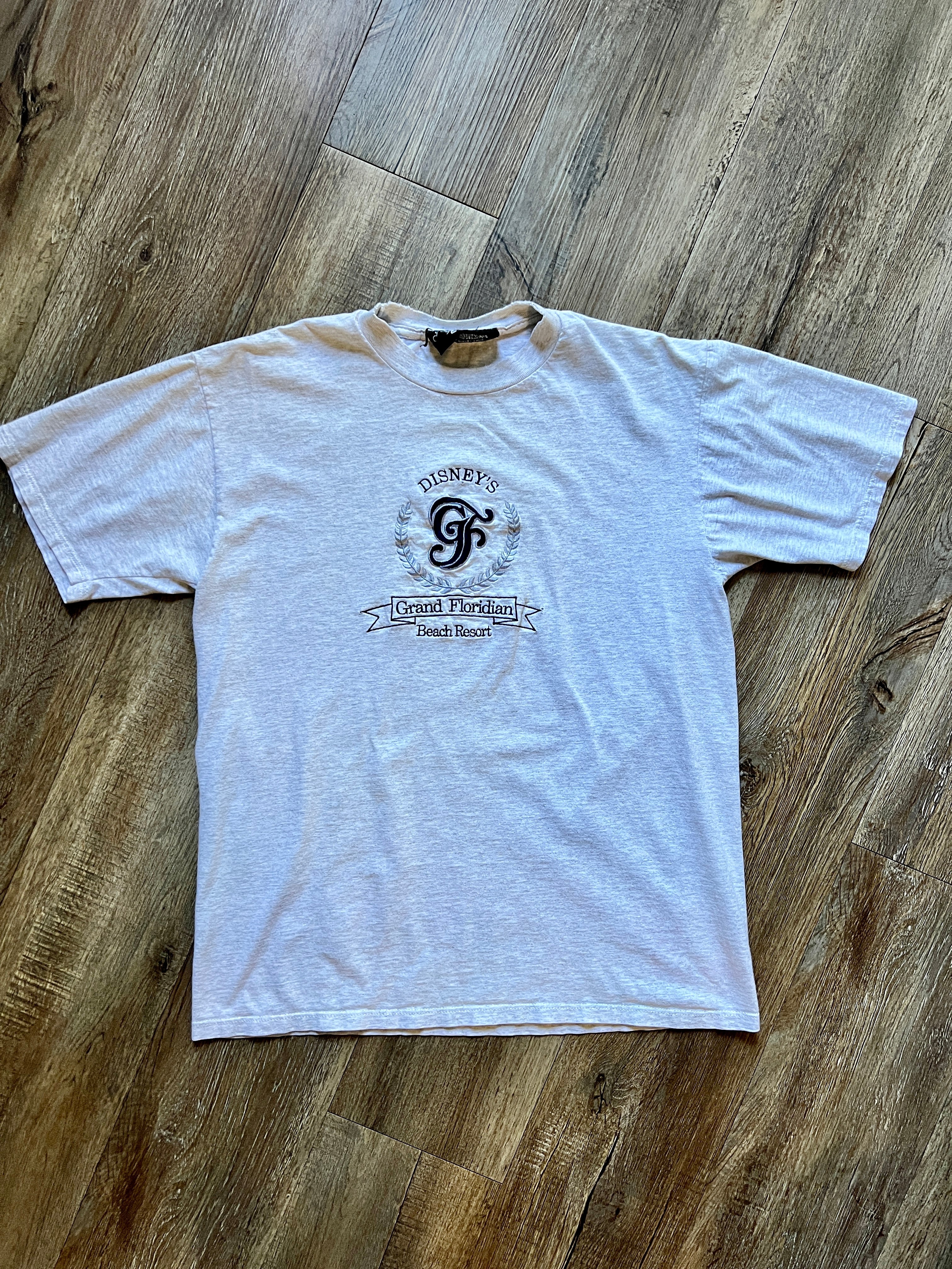 483 - Grey Embroidered Floridian Beach Resort Shirt - L