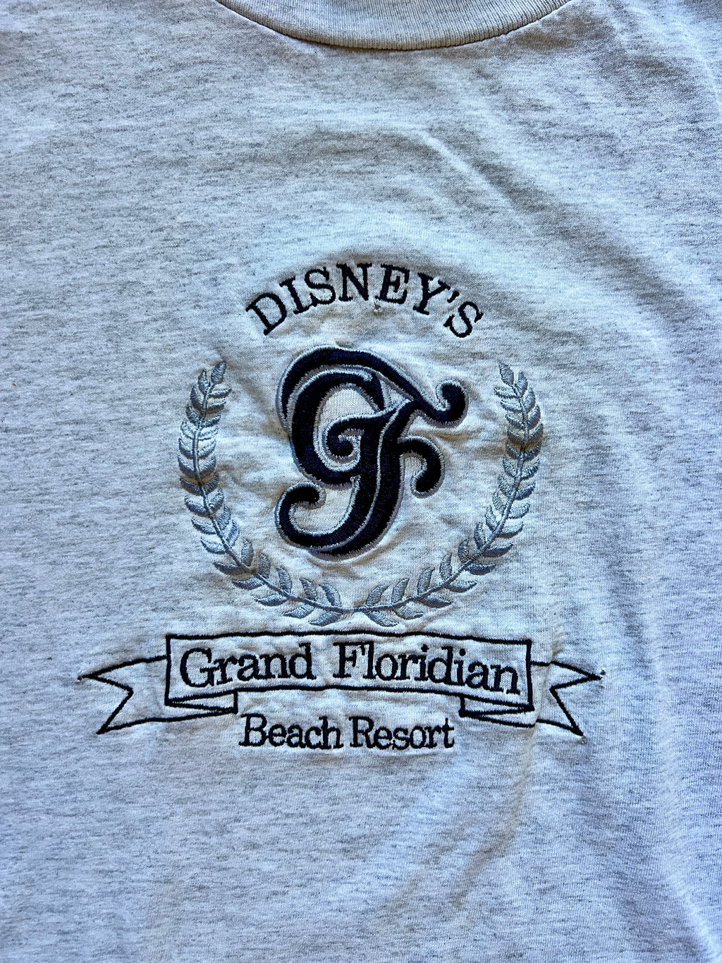 483 - Grey Embroidered Floridian Beach Resort Shirt - L