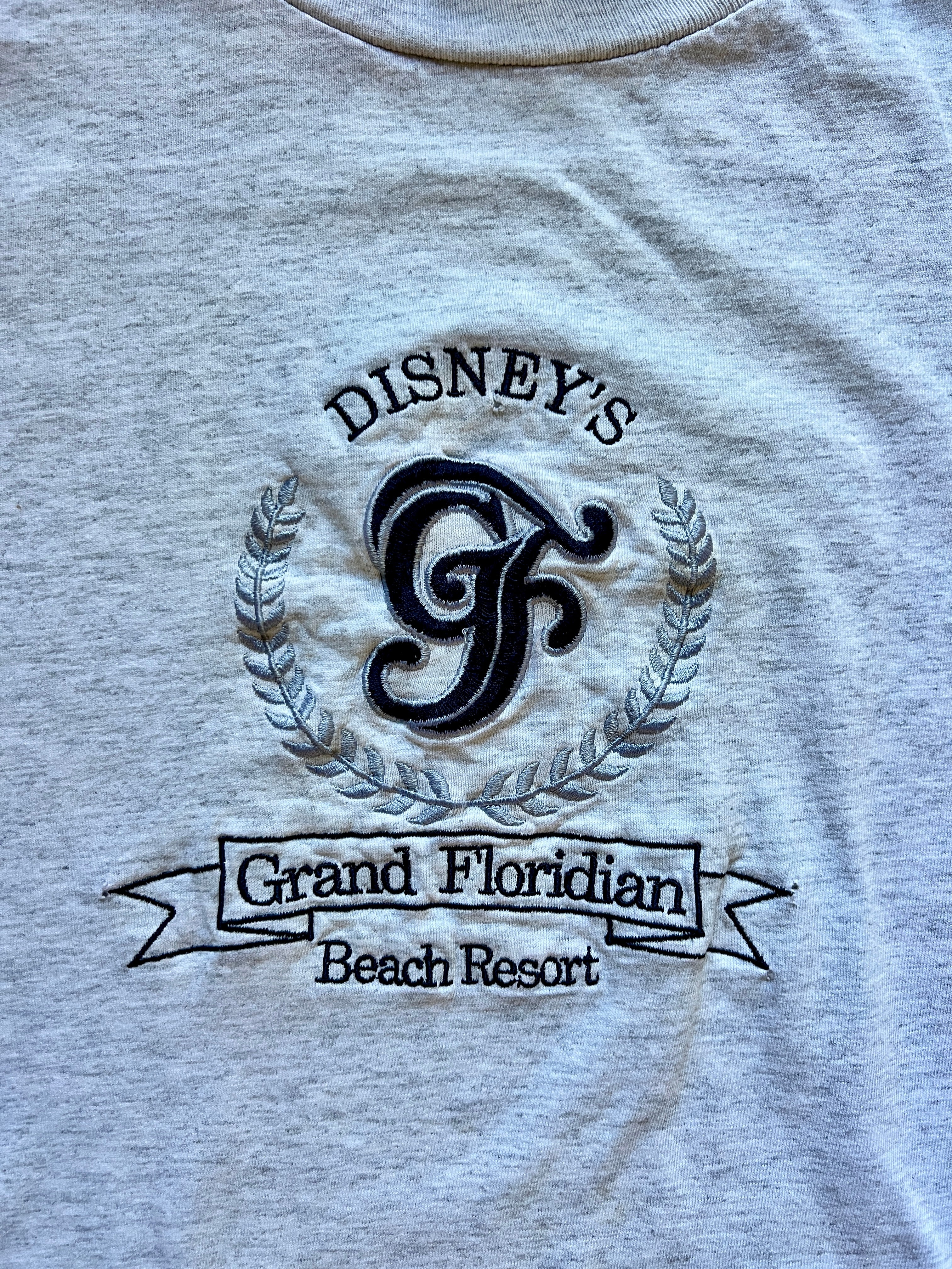 483 - Grey Embroidered Floridian Beach Resort Shirt - L