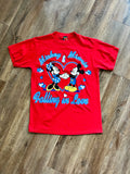 1050 -Red Mickey & Minnie Falling In Love Shirt - L