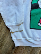 484 - White Giant Mickey Candy Cane Crewneck - L