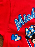 1050 -Red Mickey & Minnie Falling In Love Shirt - L