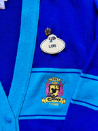 485 -Blue The Disney Store Cast Member Sweater, Nametag, & Disney Store Pin - S