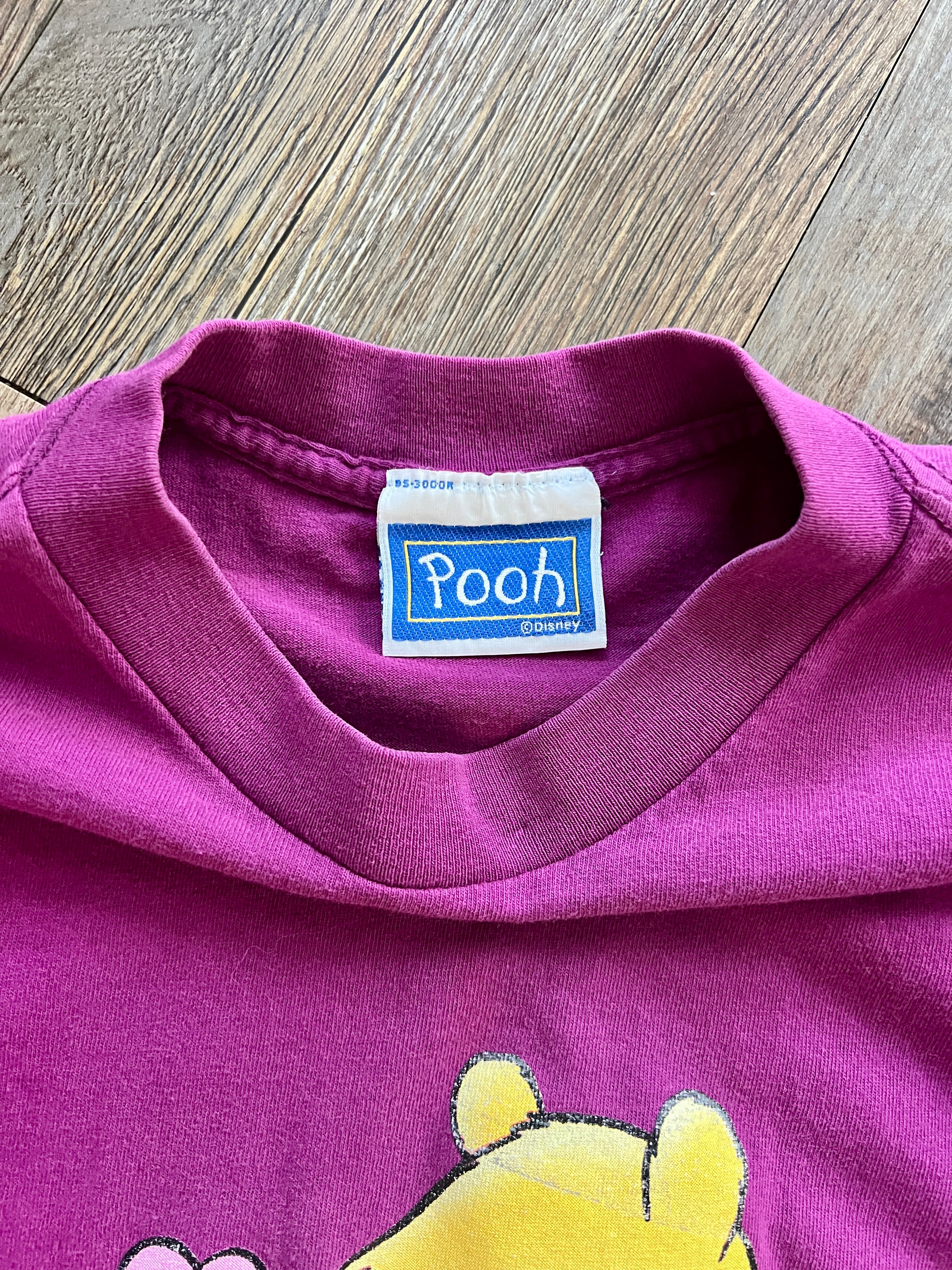 1042 -Purple WTP & Piglet Heart Flowers Smallest Friends Shirt - M