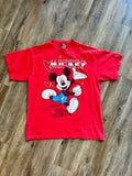 1033 -Red Running Mickey Hearts Shirt - L