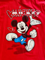 1033 -Red Running Mickey Hearts Shirt - L