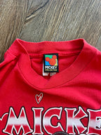 1033 -Red Running Mickey Hearts Shirt - L