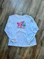 495 -White Port Orleans Mickey, Donald, & Goofy Jazz Long Sleeve - M