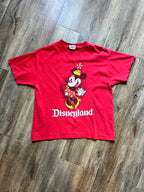 498 -Red Flower Hat Minnie Disneyland Shirt - L