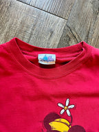 498 -Red Flower Hat Minnie Disneyland Shirt - L