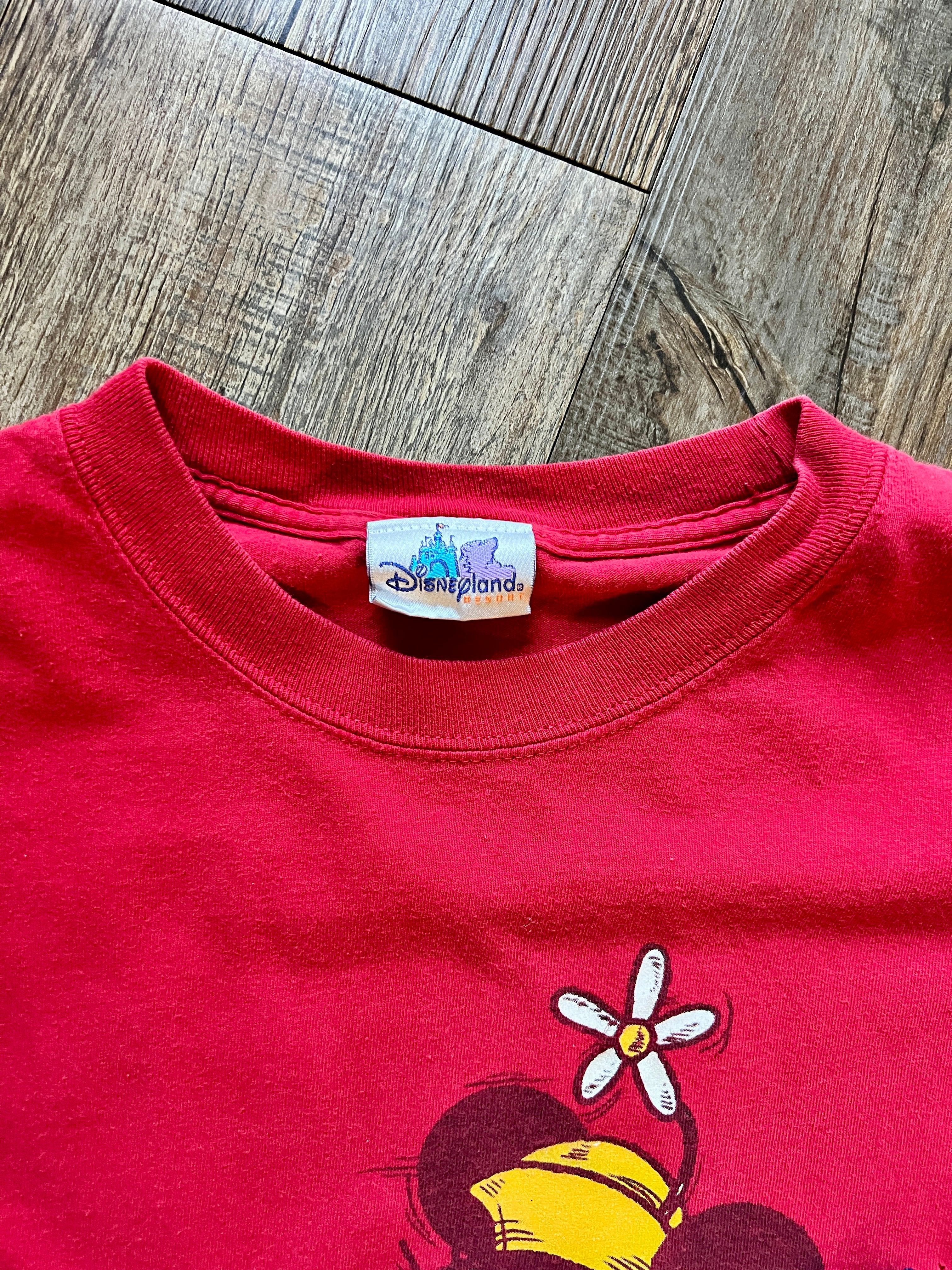 498 -Red Flower Hat Minnie Disneyland Shirt - L