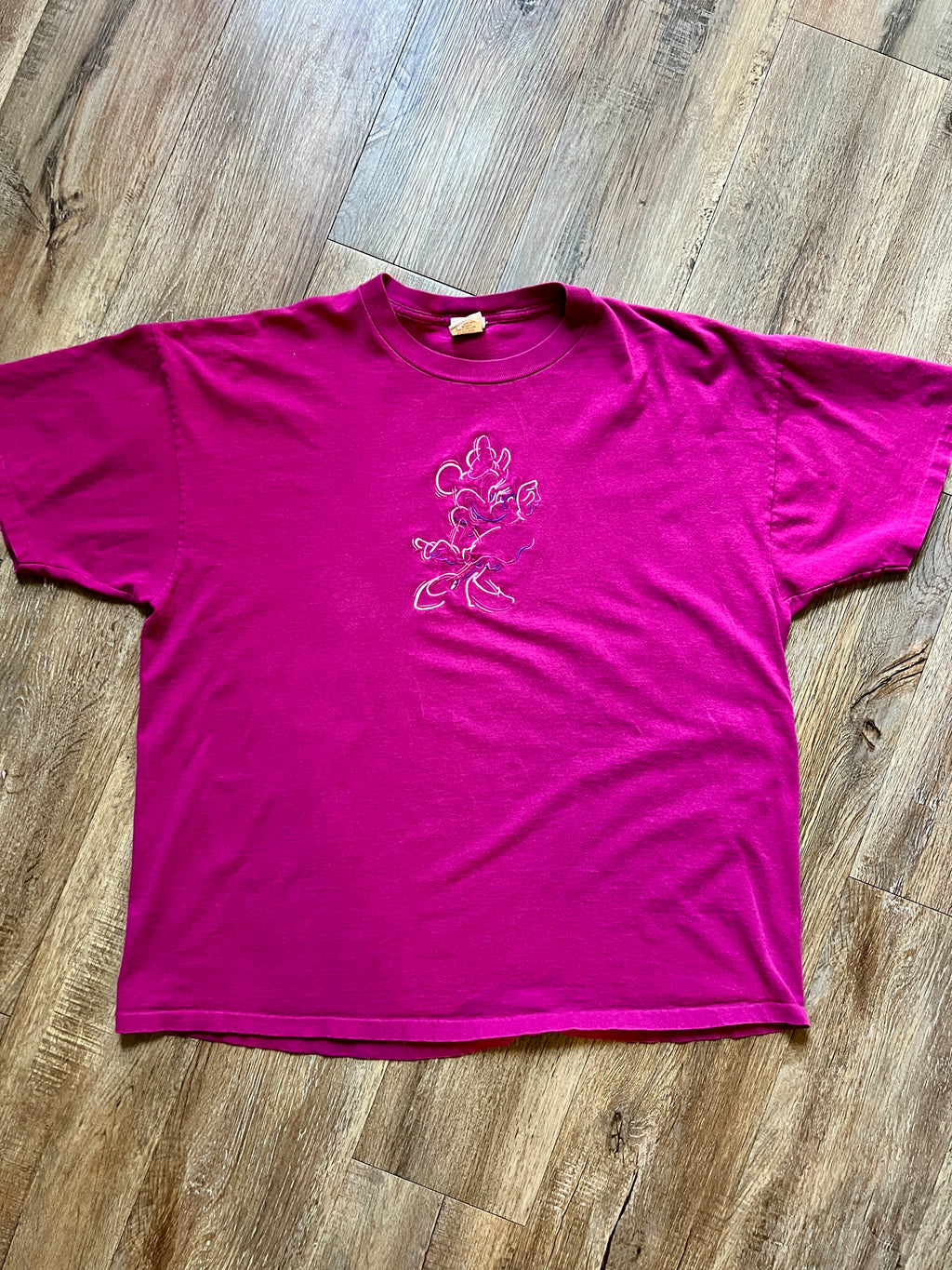 501 -Magenta Embroidered Minnie Silhouette Shirt - XL