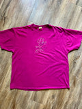 501 -Magenta Embroidered Minnie Silhouette Shirt - XL