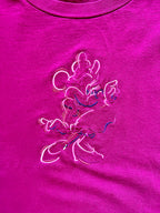 501 -Magenta Embroidered Minnie Silhouette Shirt - XL