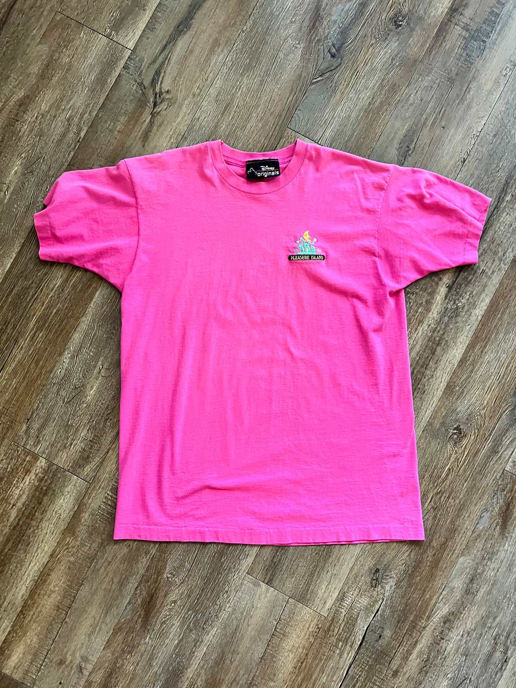 1130 -Pink Embroidered Pleasure Island Logo Shirt - XL