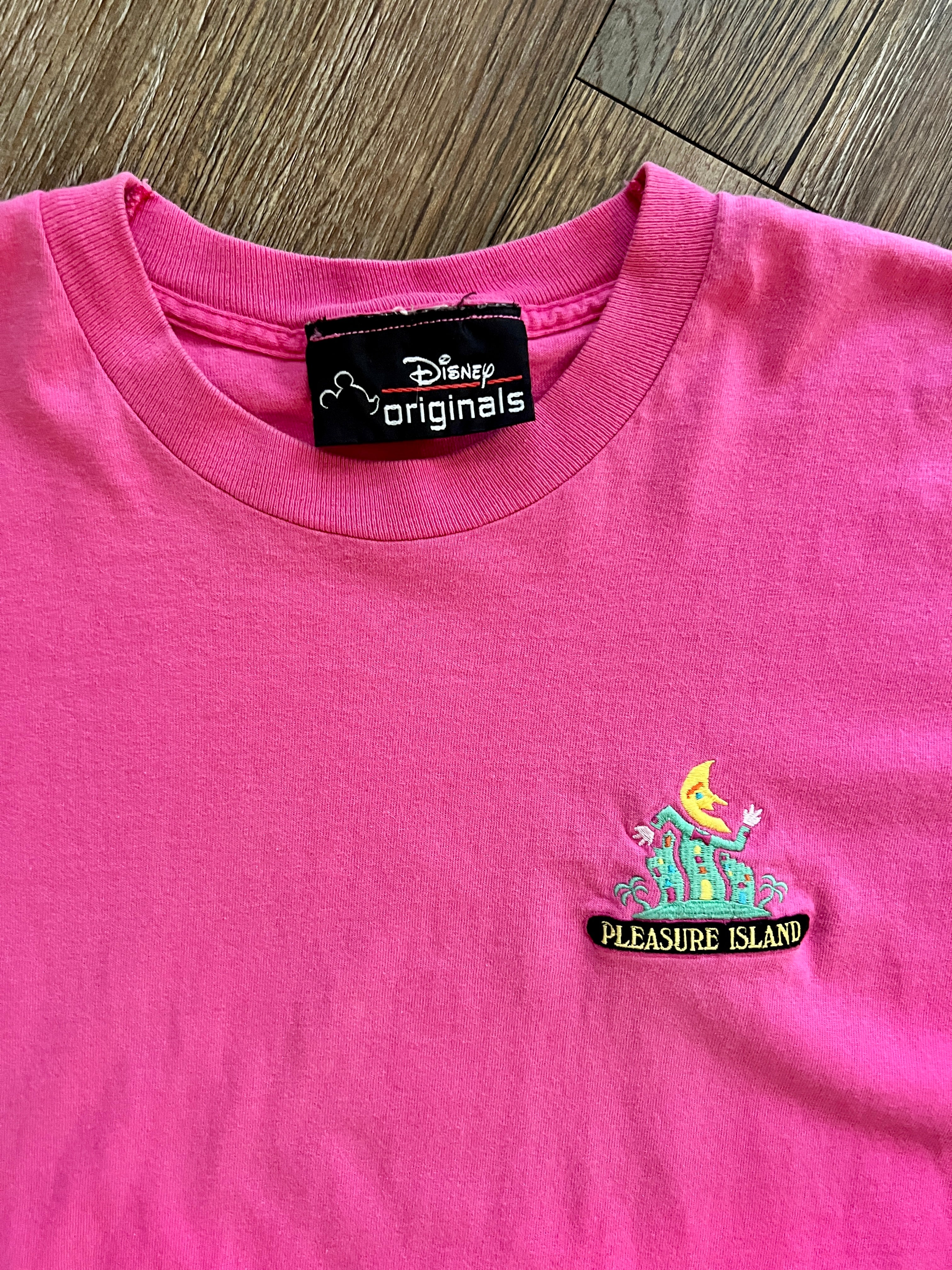 1130 -Pink Embroidered Pleasure Island Logo Shirt - XL