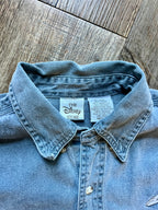 503 -Denim Embroidered Shrugging Goofy  Button Up - M