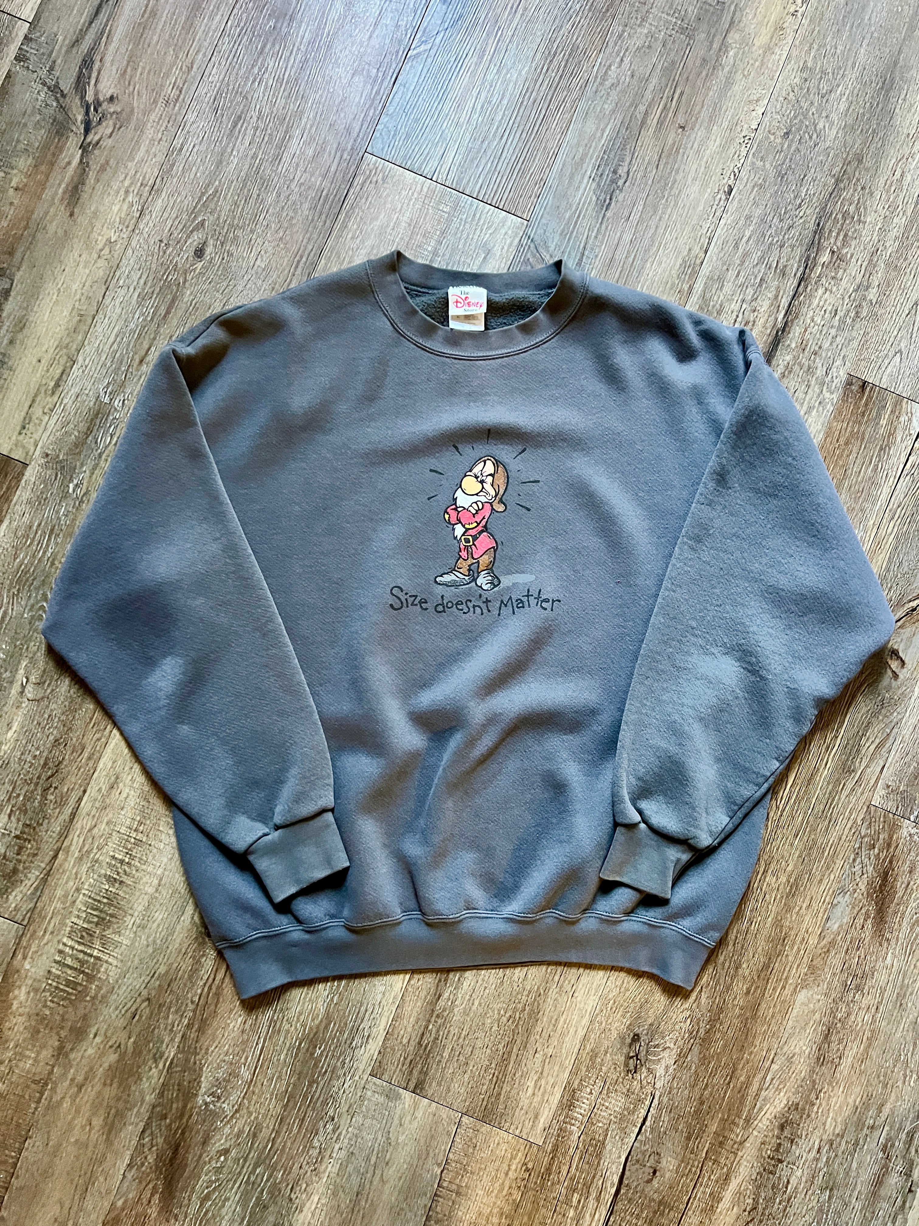 504 -Dark Grey Grumpy Size Doesn’t Matter Crewneck