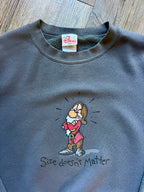 504 -Dark Grey Grumpy Size Doesn’t Matter Crewneck
