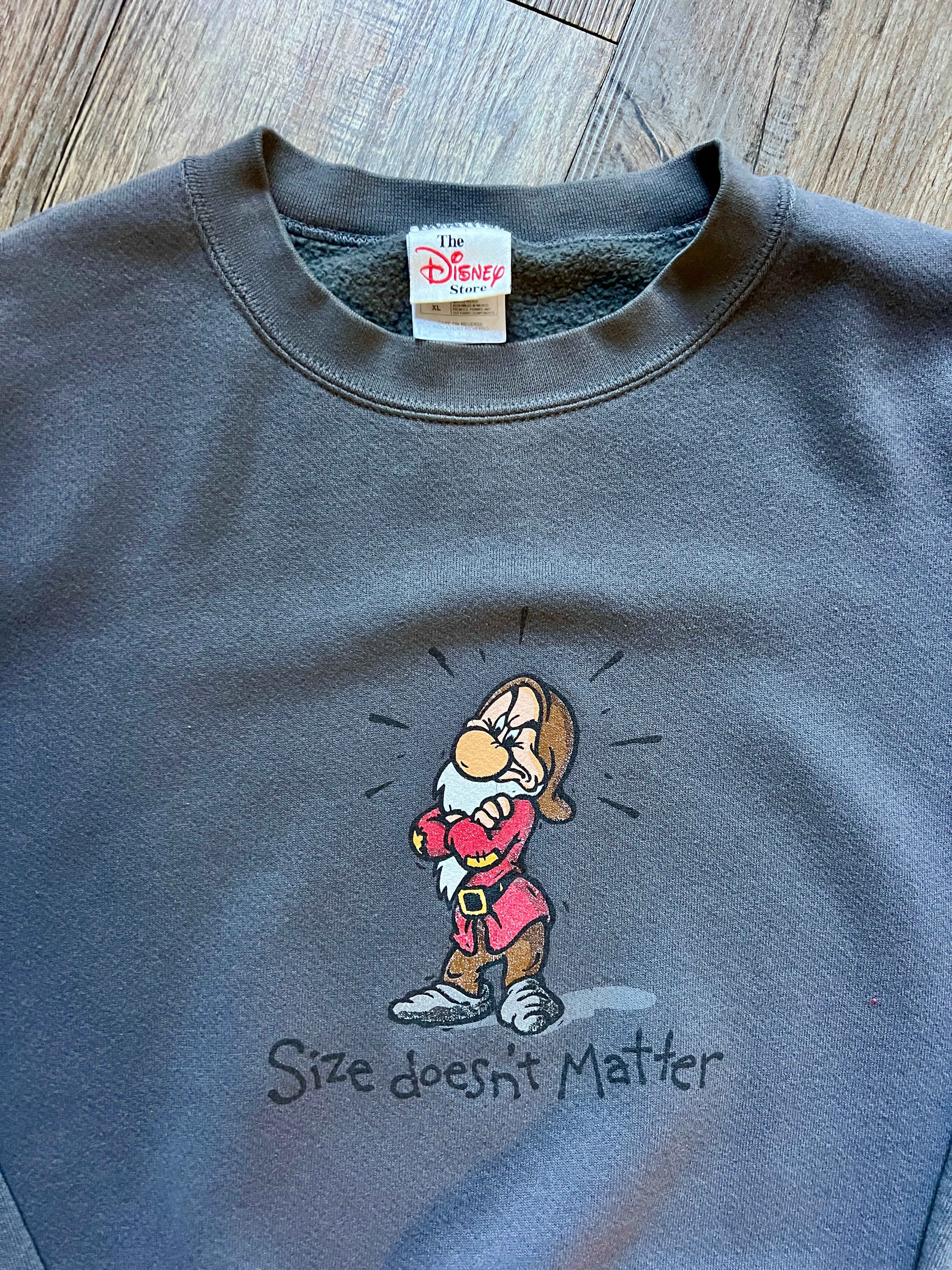 504 -Dark Grey Grumpy Size Doesn’t Matter Crewneck