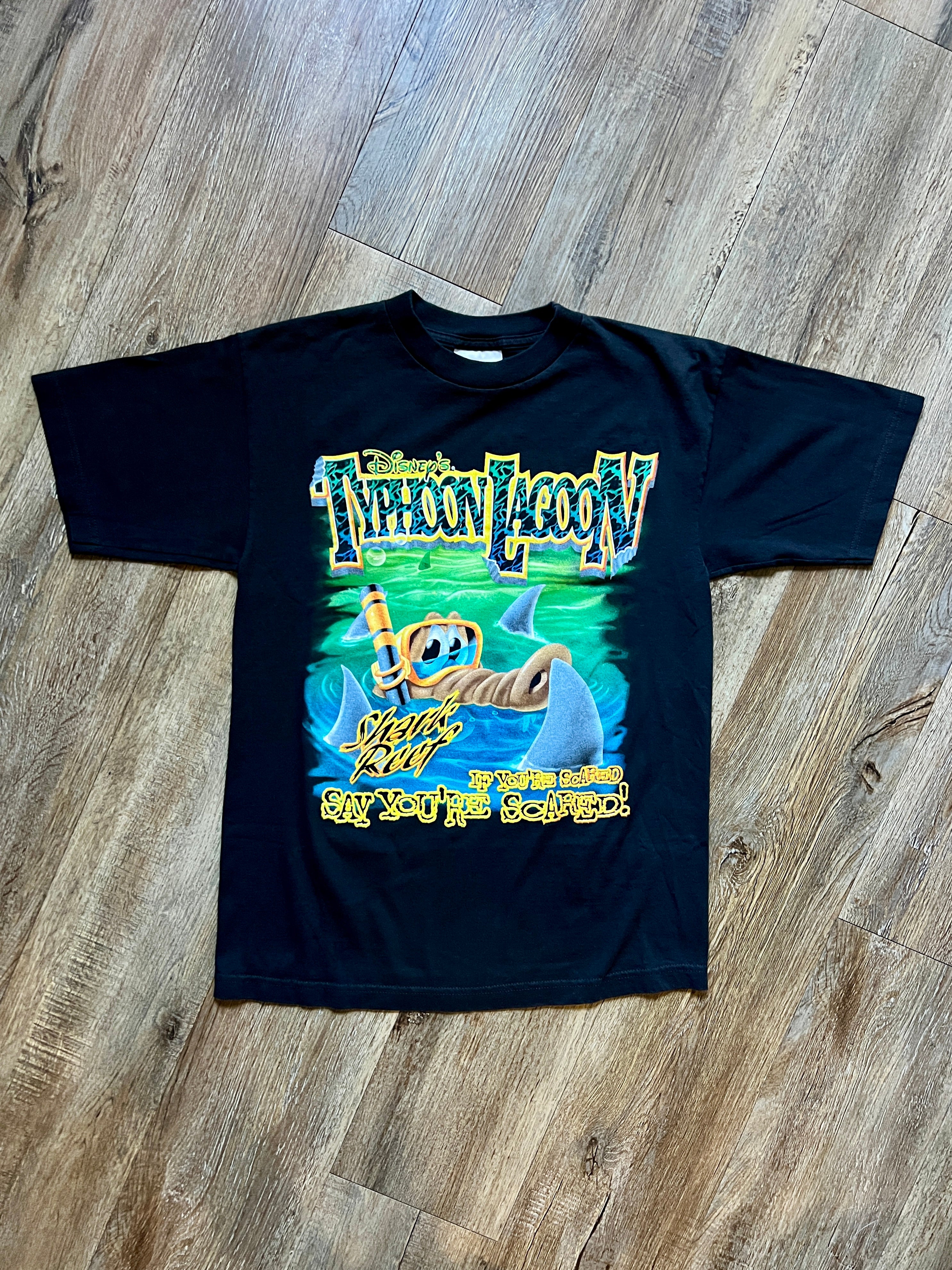 506 -Black Typhoon Lagoon Shark Reef If You’re Scared Say You’re Scared Shirt - M