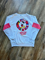 508 -White EPCOT Center Nations Red Sleeve Crewneck - L