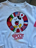 508 -White EPCOT Center Nations Red Sleeve Crewneck - L