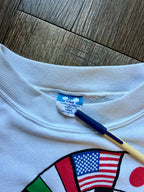 508 -White EPCOT Center Nations Red Sleeve Crewneck - L