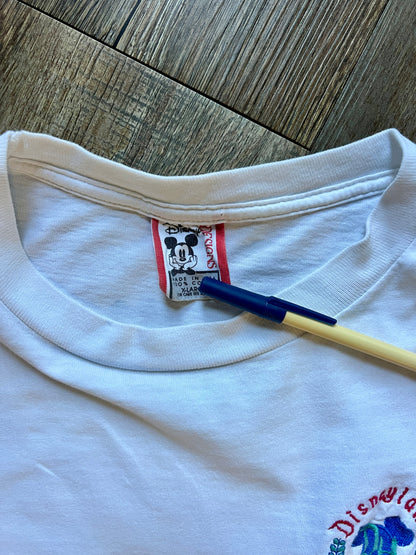 510 -White Embroidered Disneyland Hotel Pocket Tee - XL