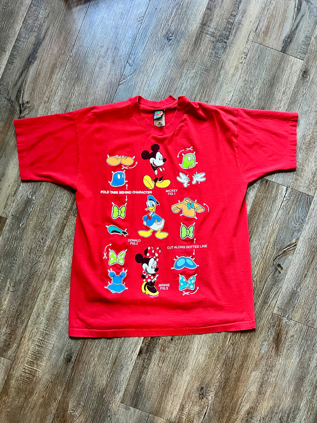 513 -Red Mickey & Friends Character Cutout Shirt - XL