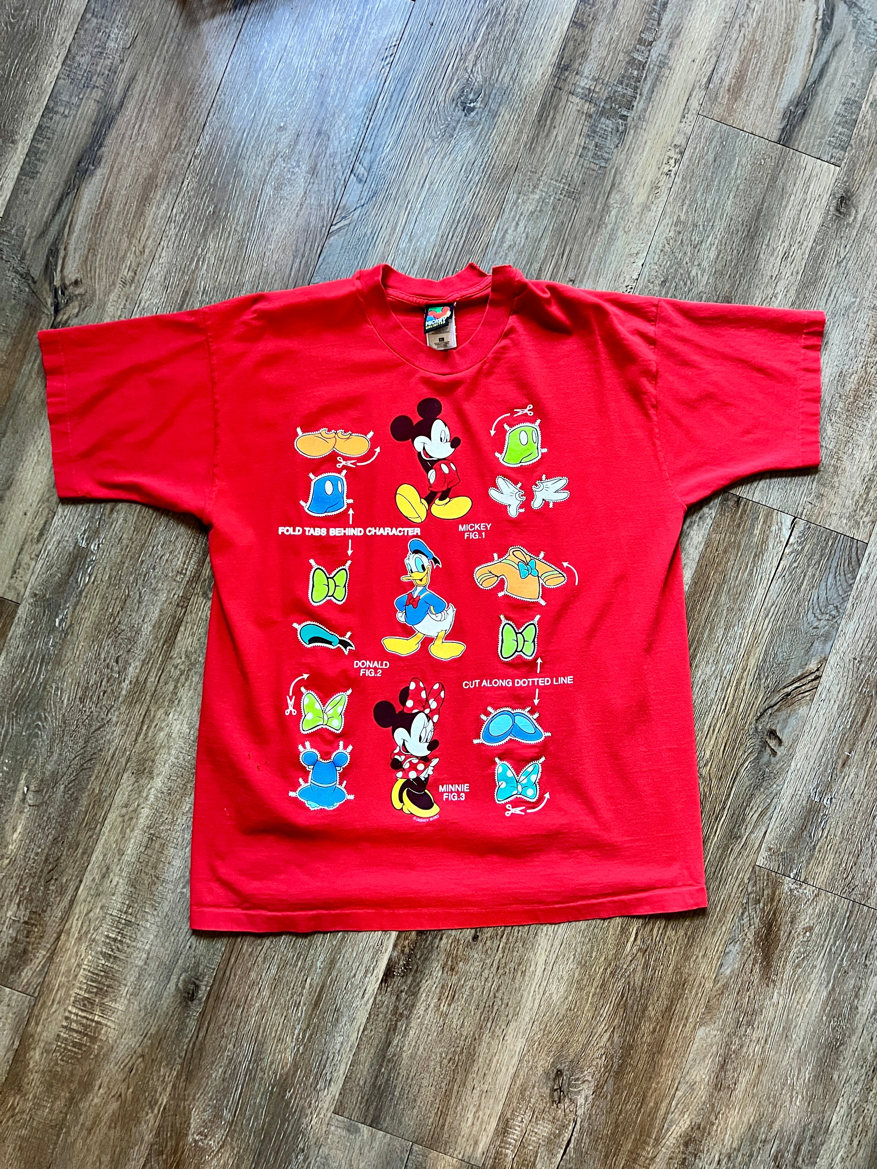 513 -Red Mickey & Friends Character Cutout Shirt - XL