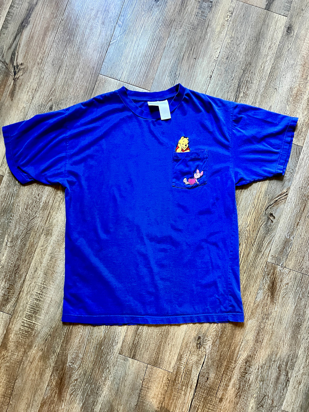 514 -Purple Embroidered Pooh & Piglet Pocket Tee - XL