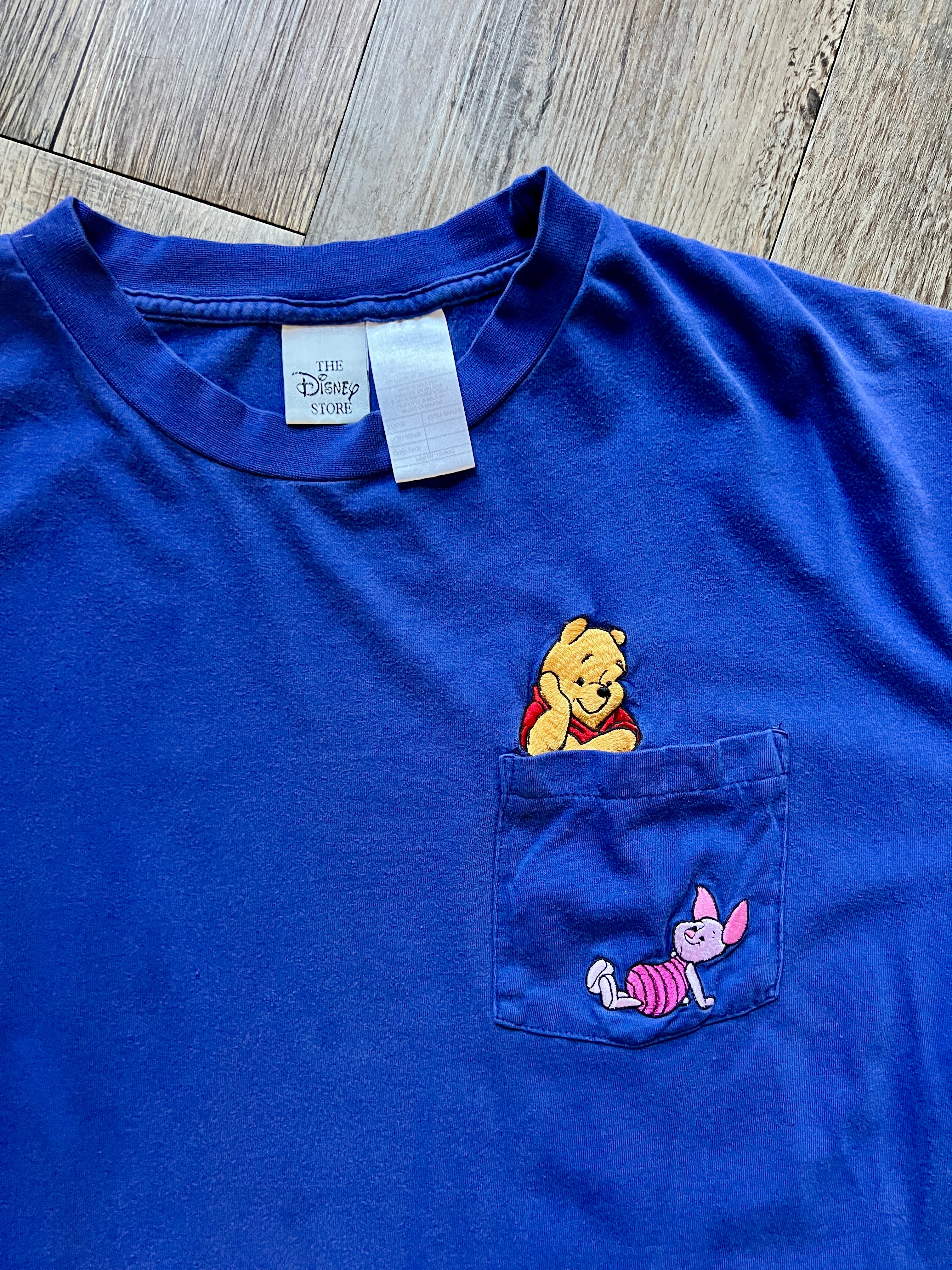 514 -Purple Embroidered Pooh & Piglet Pocket Tee - XL
