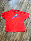 515 -Red Embroidered Contemporary Resort Shirt - L