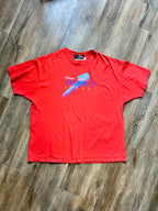 515 -Red Embroidered Contemporary Resort Shirt - L