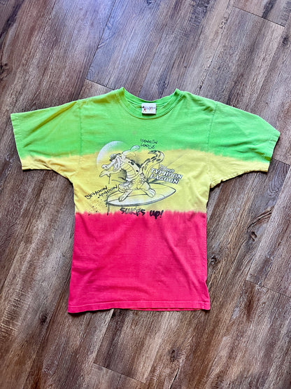 516 -Red, Yellow, & Green Typhoon Lagoon Surf’s Up Spray Paint Shirt - M