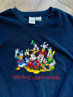 518 -Navy Sherpa Embroidered Mickey & Friends Pullover - L