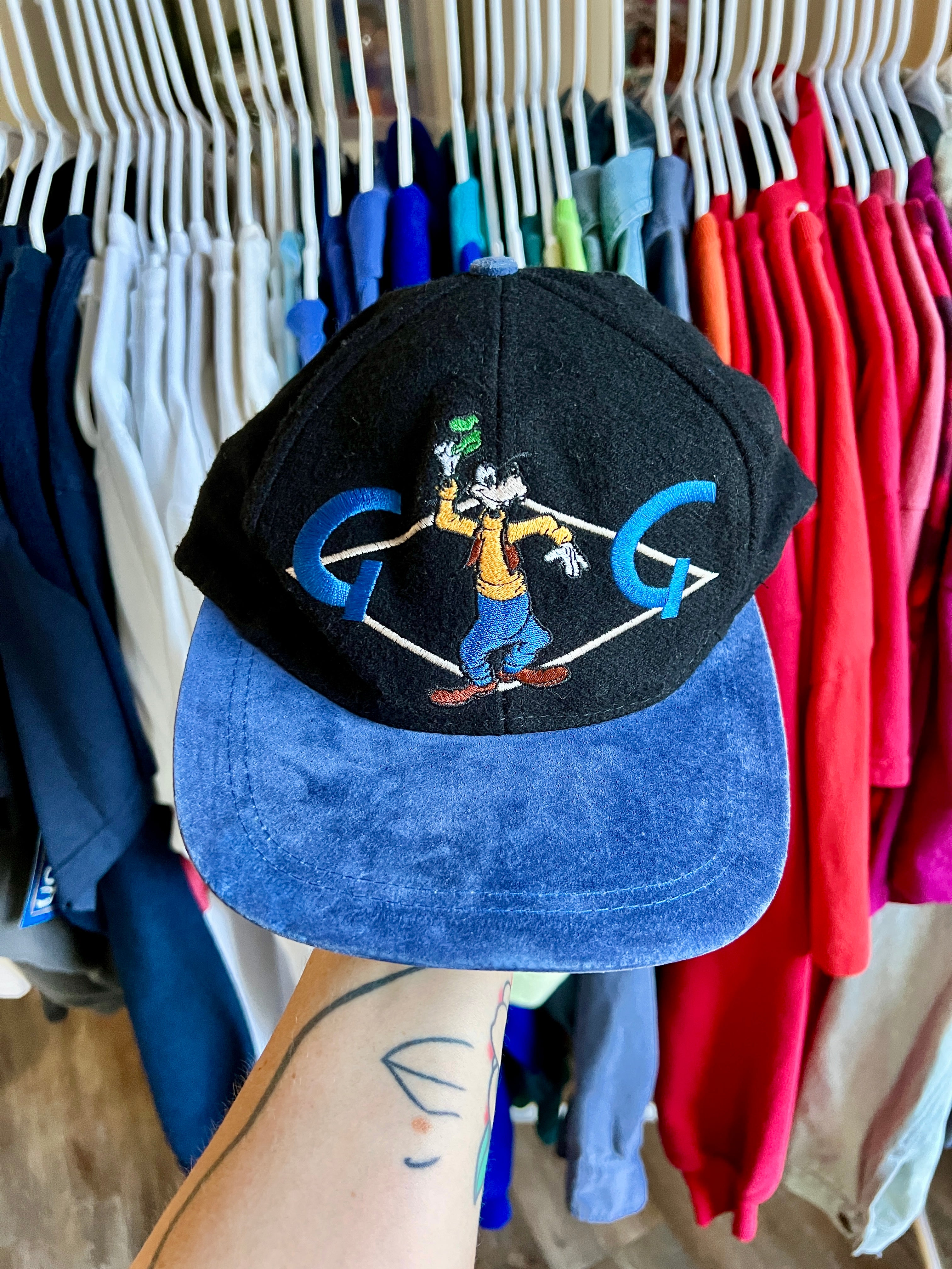 520 -Blue & Black Embroidered Goofy G Hat