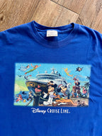 1075 -Blue Disney Cruise Line Character Ship Shirt - 2XL