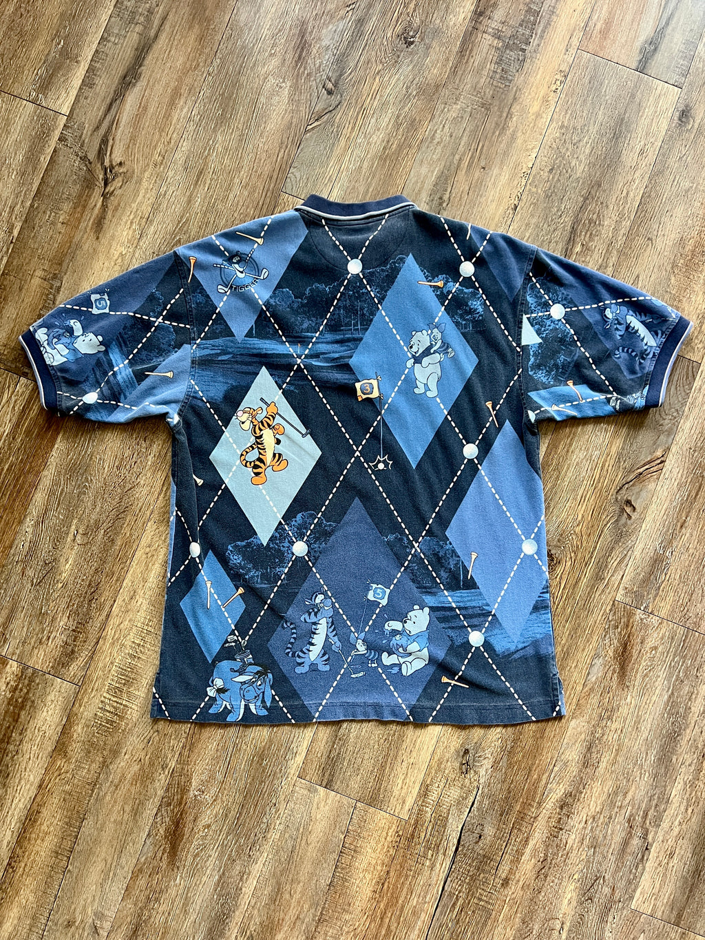 1084 - Blue WTP Argyle Disney Store Golf Polo - XL