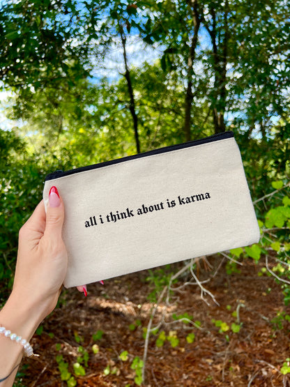 All I Think About is Karma Canvas Zip-Top Bag