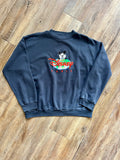 1087 -Navy Embroidered Disney Store Paris Mickey Globe Crewneck - XL