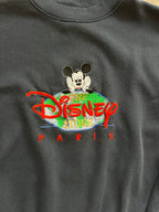 1087 -Navy Embroidered Disney Store Paris Mickey Globe Crewneck - XL