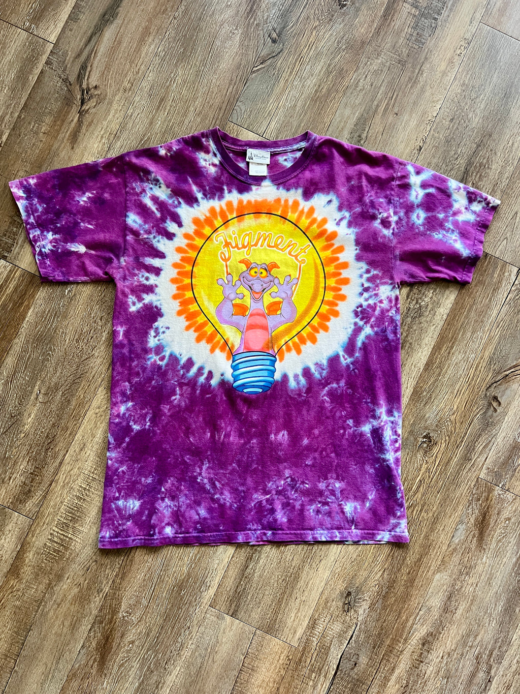 1088 -Purple Tie-Dye Figment Lightbulb Shirt - L
