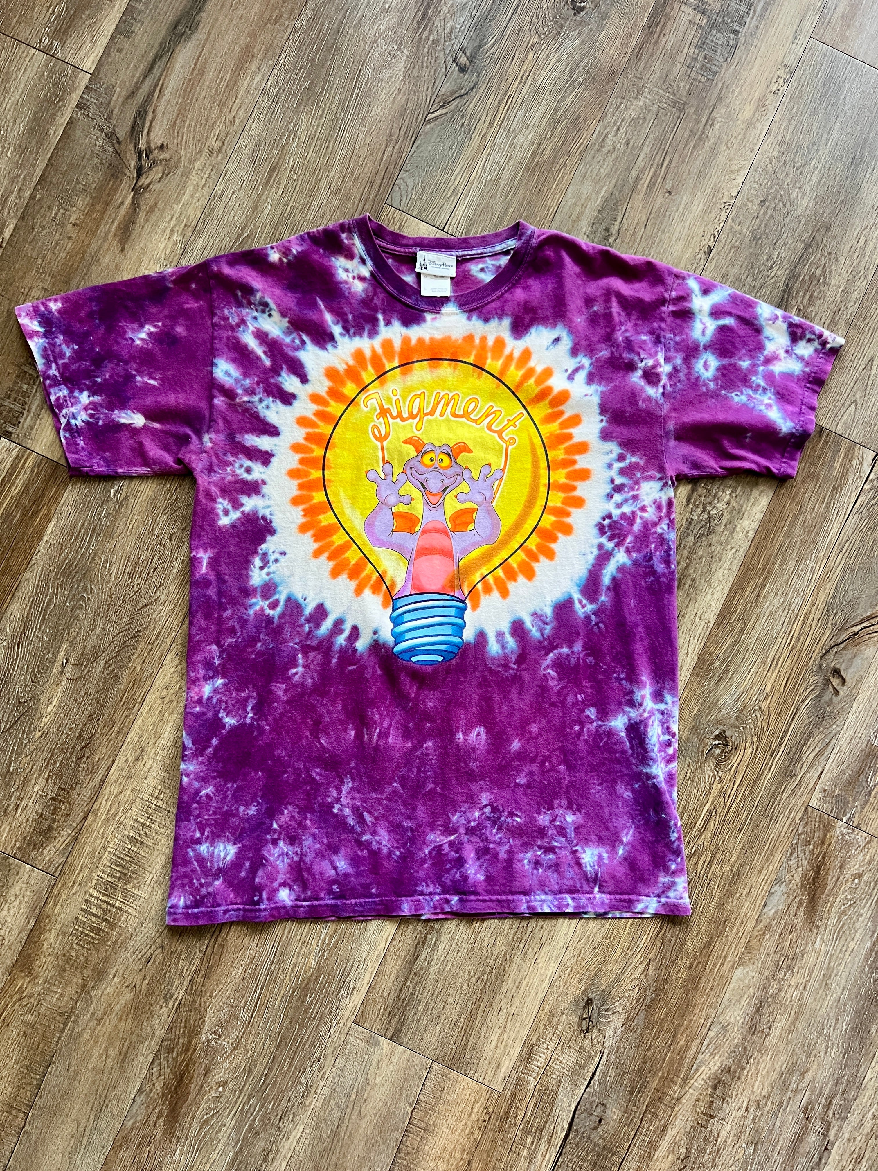 1088 -Purple Tie-Dye Figment Lightbulb Shirt - L
