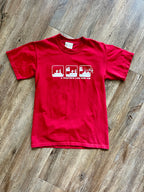 1076 -Red A Pirate's Life for Me Box Shirt - S
