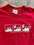 1076 -Red A Pirate's Life for Me Box Shirt - S