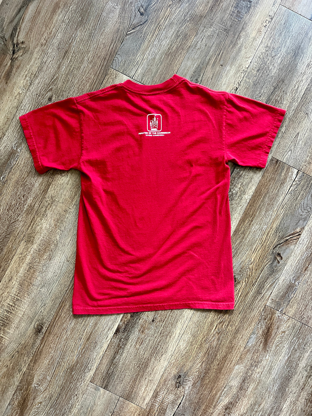 1076 -Red A Pirate's Life for Me Box Shirt - S