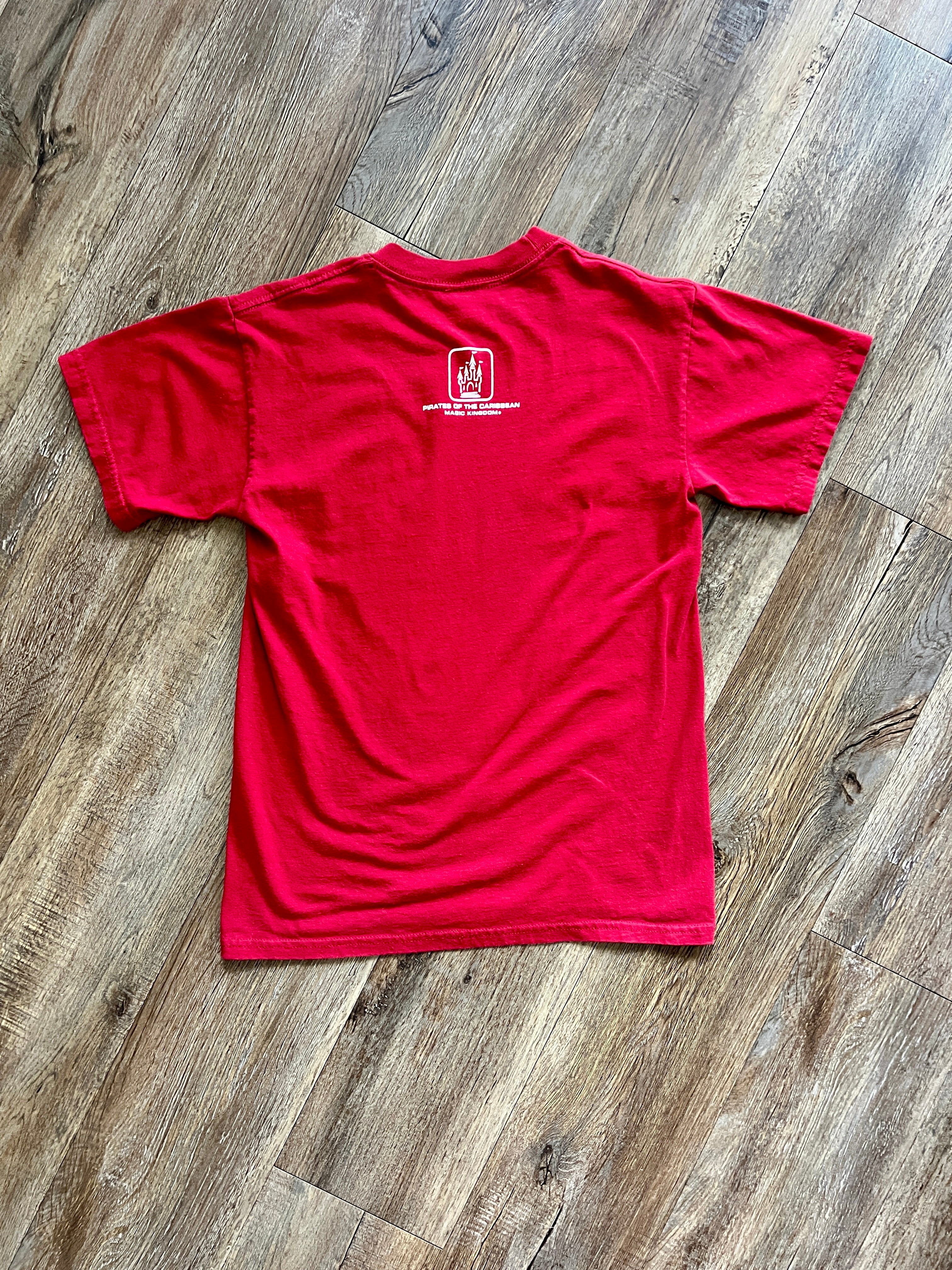 1076 -Red A Pirate's Life for Me Box Shirt - S